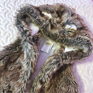 Gymboree Faux Fur Bear Ear Vest Brown 2T-3T
